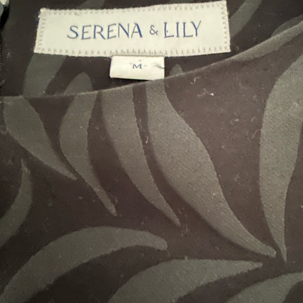 Serena & Lily Elegant Black Leaf Blouse View 2